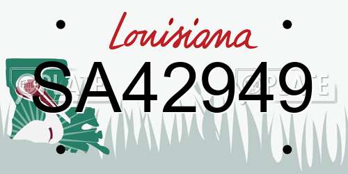 SA42949 Louisiana License Plate
