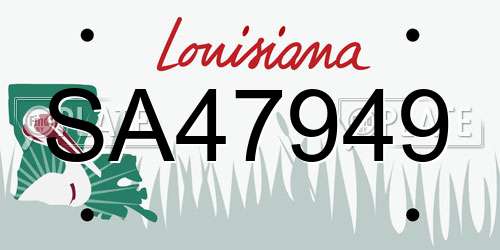 SA47949 Louisiana License Plate