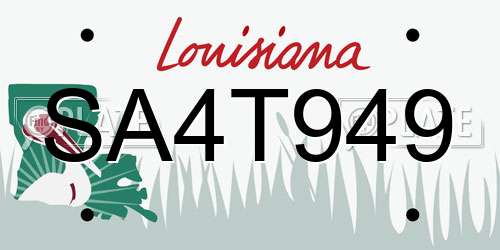 SA4T949 Louisiana License Plate