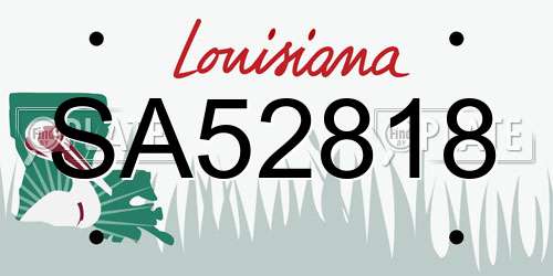SA52818 Louisiana License Plate