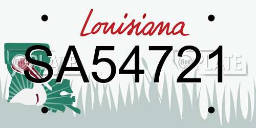 SA54721 Louisiana License Plate