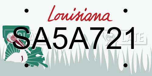 SA5A721 Louisiana License Plate