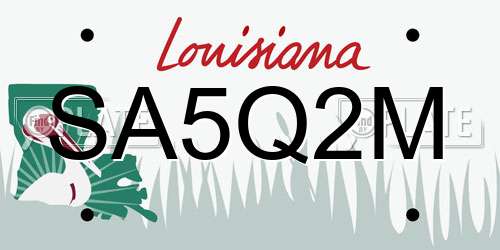 SA5Q2M Louisiana License Plate