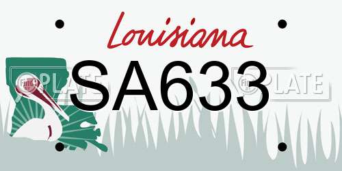 SA633 Louisiana License Plate