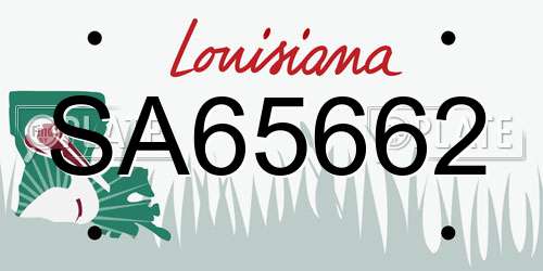 SA65662 Louisiana License Plate