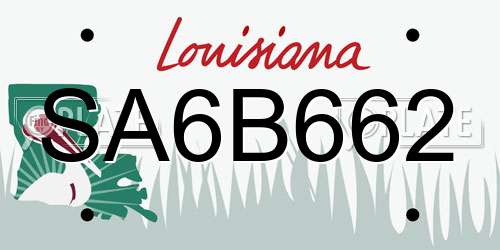 SA6B662 Louisiana License Plate