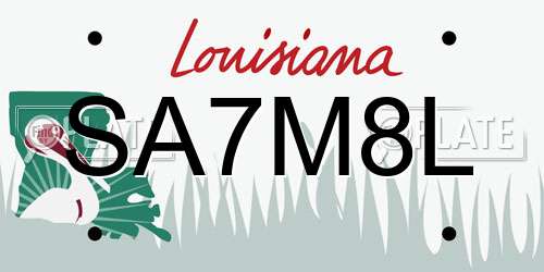 SA7M8L Louisiana License Plate