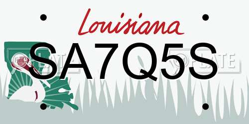 SA7Q5S Louisiana License Plate