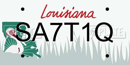 SA7T1Q Louisiana License Plate