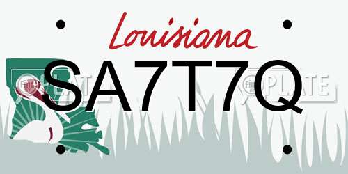 SA7T7Q Louisiana License Plate