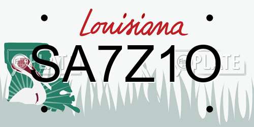 SA7Z1O Louisiana License Plate