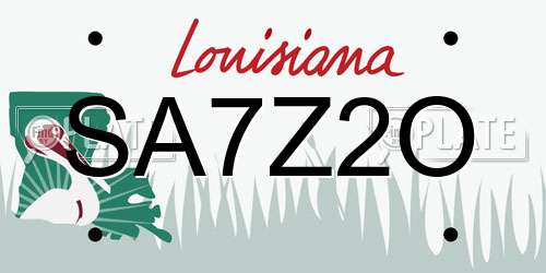 SA7Z2O Louisiana License Plate
