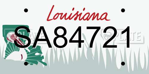 SA84721 Louisiana License Plate