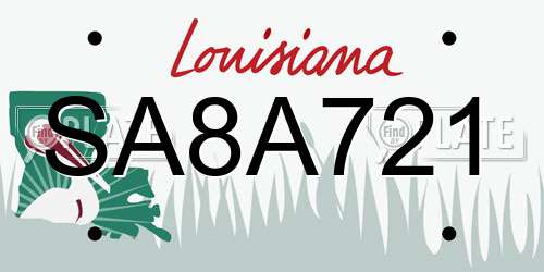 SA8A721 Louisiana License Plate