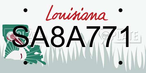 SA8A771 Louisiana License Plate