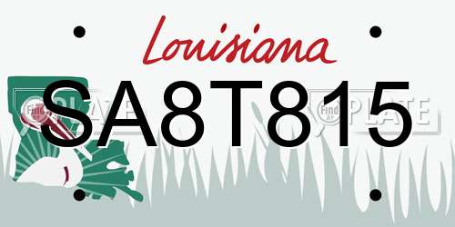 SA8T815 Louisiana License Plate