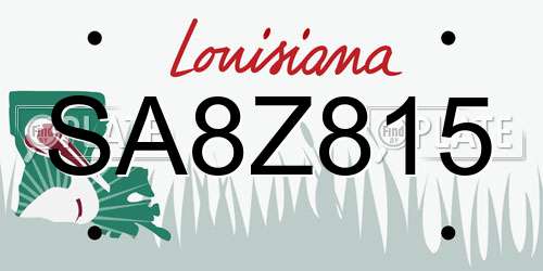 SA8Z815 Louisiana License Plate