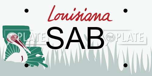 SAB Louisiana License Plate