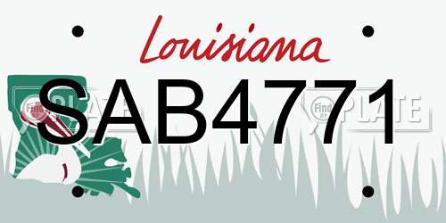 SAB4771 Louisiana License Plate