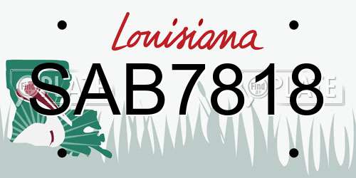 SAB7818 Louisiana License Plate