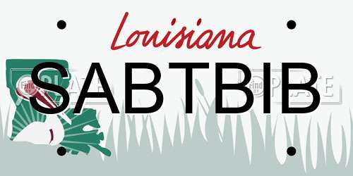 SABTBIB Louisiana License Plate