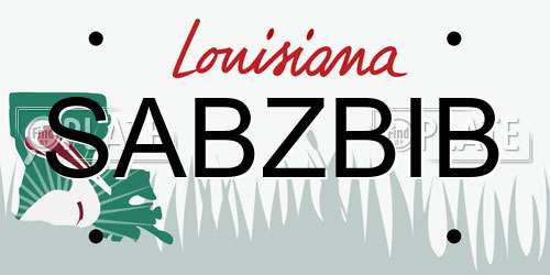 SABZBIB Louisiana License Plate