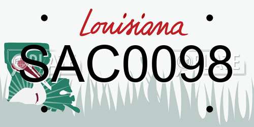 SAC0098 Louisiana License Plate