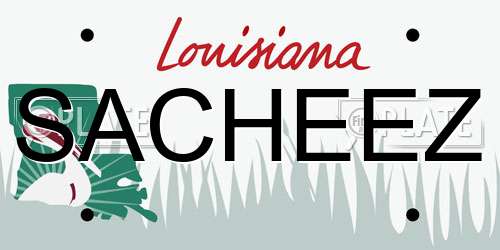 SACHEEZ Louisiana License Plate