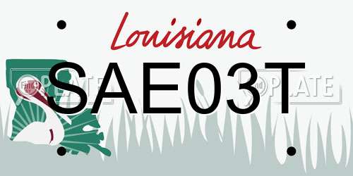 SAE03T Louisiana License Plate