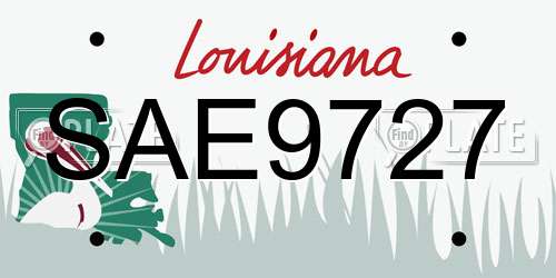 SAE9727 Louisiana License Plate
