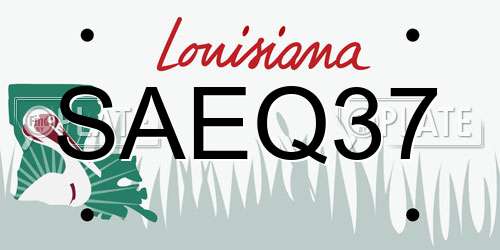 SAEQ37 Louisiana License Plate