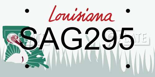 SAG295 Louisiana License Plate