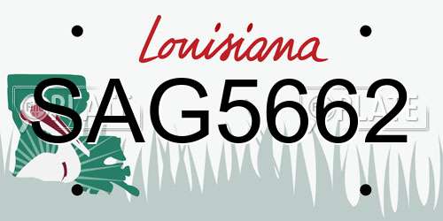 SAG5662 Louisiana License Plate