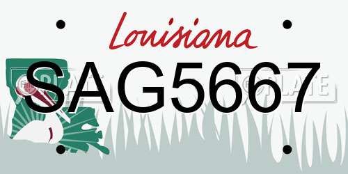 SAG5667 Louisiana License Plate