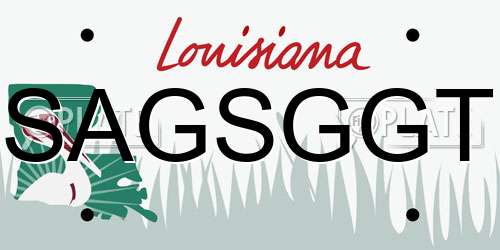 SAGSGGT Louisiana License Plate