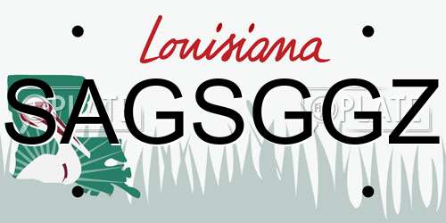 SAGSGGZ Louisiana License Plate