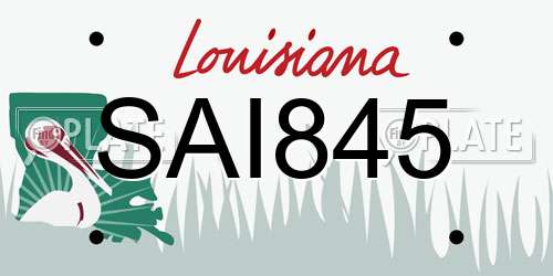 SAI845 Louisiana License Plate