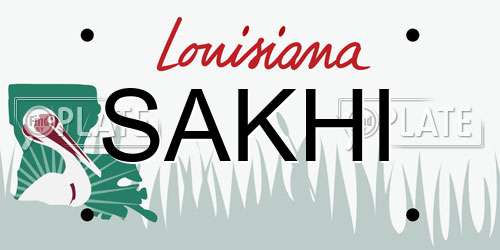 SAKHI Louisiana License Plate