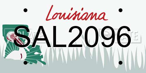 SAL2096 Louisiana License Plate