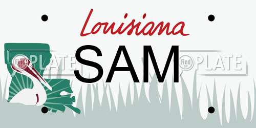 SAM Louisiana License Plate