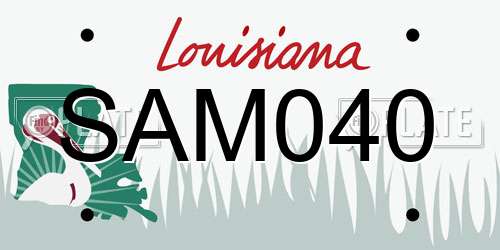 SAM040 Louisiana License Plate