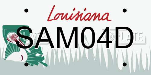 SAM04D Louisiana License Plate