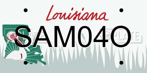 SAM04O Louisiana License Plate