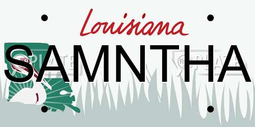 SAMNTHA Louisiana License Plate