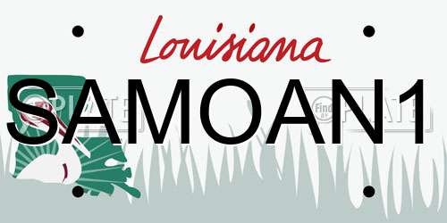 SAMOAN1 Louisiana License Plate