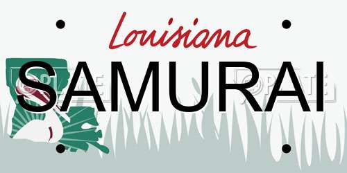 SAMURAI Louisiana License Plate
