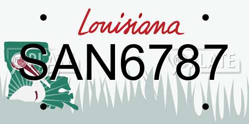 SAN6787 Louisiana License Plate