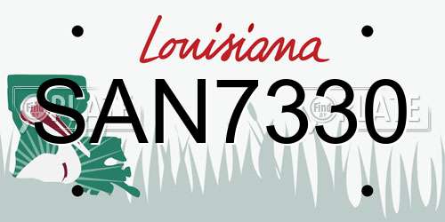 SAN7330 Louisiana License Plate