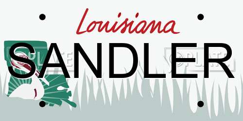 SANDLER Louisiana License Plate