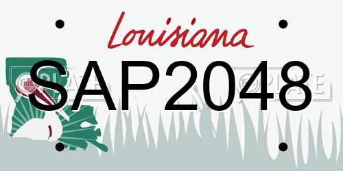 SAP2048 Louisiana License Plate